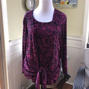 Pink & Black Tie Blouse w/ Matching Tank